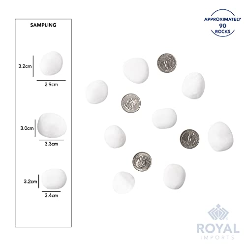 River Rocks Decorative Ornamental Vase Filler 1"-1.5" White Aquarium Gravel 5 lbs - Landscaping Pebbles for Indoor Plants, Fish Tank Gravel, Terrarium& Home Decor, DIY & Crafting – Royal Imports - size: Medium - 5 lbs, style: White