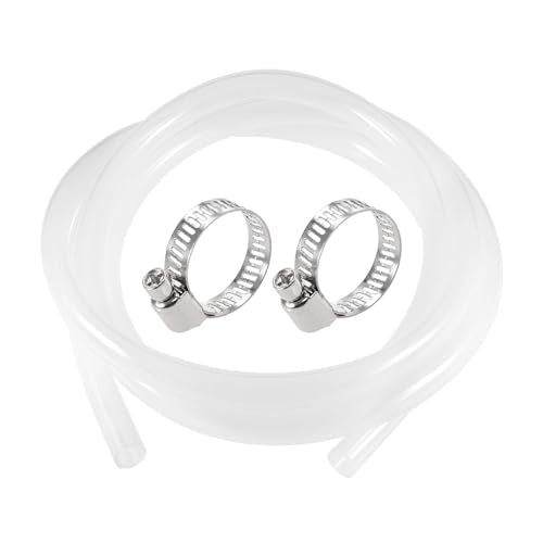 uxcell Silicone Tubing 18mm(0.7") ID 22mm(7/8") OD 10ft Silicone Rubber Tube Air Hose Water Pipe Clear with Clamps - size: 18mm x 22mm
