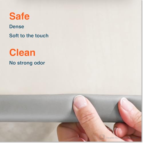 Roving Cove HeftyFit Edge Protector for Baby Proofing (6ft Large Edge Only), Heavy-Duty Soft Furniture Edge Bumper Guards, Desk Edge Cushion, Wall Corner Covers, 3M Adhesive, Stone Grey - color: Stone Grey, size: Large 6 Foot (Pack of 1)