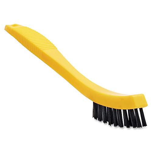 Rubbermaid Commercial Products 8.5" Tile and Grout Scrub Brush, Plastic Bristles, Black, for Industrial/Professional Use On Grout, Tile, and Other Small Areas (Pack of 12) - size: 8.5" (Pack of 12)