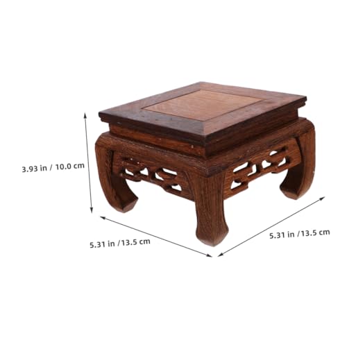 Zerodeko Square Wooden Pedestal Stand Sturdy Vase Base for Indoor Plants Fish Tanks and Decorative Displays Multipurpose Showcase Holder Smooth Finish and Detailed Carvings