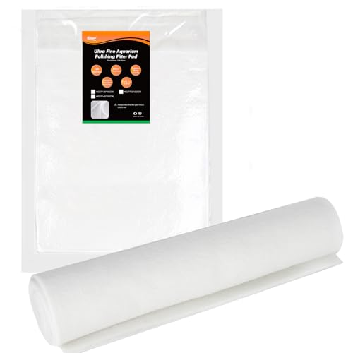 hygger 100 Micron Aquarium Filter Pad Extra Fine Filter Floss for Fish Tank Poly Filter Media Wool Water Polishing Felt 12"x 40" - size: 12"x40"