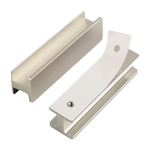5 Pack Stick On Cabinet Dresser Handles Self Adhesive Drawer Pulls 4" Long Brushed Nickel Shower Door Handle Peel and Stick Sliding Closet Door Handles - color: H-Brushed Nickel, size: 4 Inch