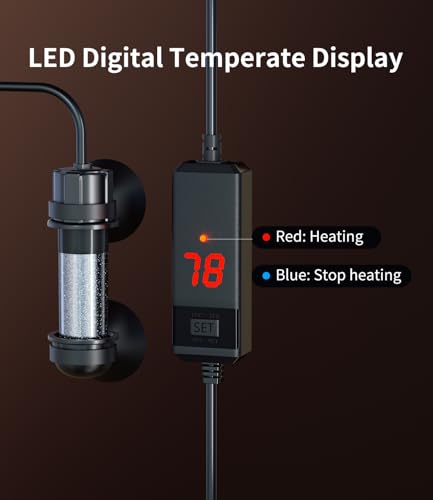 3 Gallon Fish Tank Aquarium Kit with Filter, Heater, LED Light with Timer, Siphon Vacuum Cleaner, Lid, Self-Cleaning Glass Rimless Betta Tank - size: 3 gallon with heater