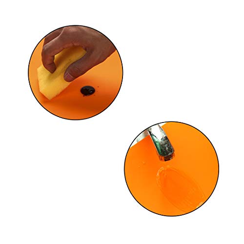 23.6'' by 15.7''Flexible Silicone Placemat Non Slip Waterproof Heat Resistant Dinner Table Orange 1PCS - color: Orange-1 Pcs