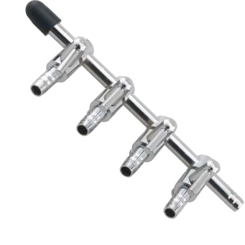 3PCS Aquarium Diverter Stainless Steel T-Shape 4-Way Fish Tank 4-Way Air Flow Control Valve for Fish Tank Aquaculture Oxygen Enhancement Pump Accessories Control Lever Valve