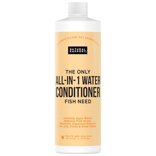 Aquarium Water Conditioner - All-in-1 Fish Tank Dechlorinator - Removes Ammonia, Nitrite, Chlorine & Chloramine, Detoxifies Heavy Metals - Freshwater & Saltwater - Treats 960 Gallons (16 fl oz) - size: 16 oz