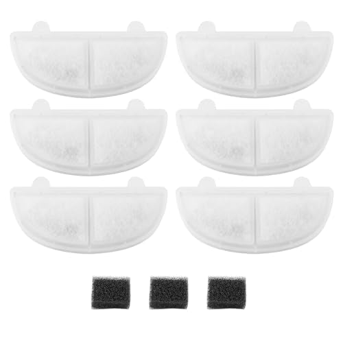 PET STANDARD Replacement Water Filter & 3 Pack Replacement Pre-Filter Sponges Compatible With HomeRunPet® 68oz/2L Wireless Pumps Pet Water Fountain WF20/CF20, Pack of 6