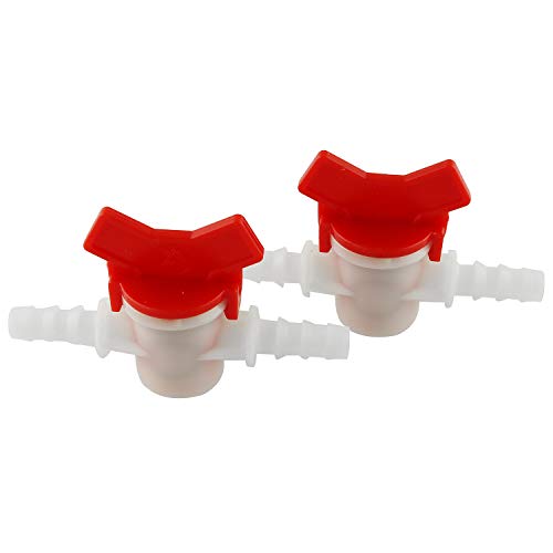 DGZZI Barbed Ball Valve 2PCS 3/8-Inch ID In-Line Ball Valve Shut-Off Switch with Hose Barb for Drip Irrigation and Aquariums White - size: 3/8 Inch