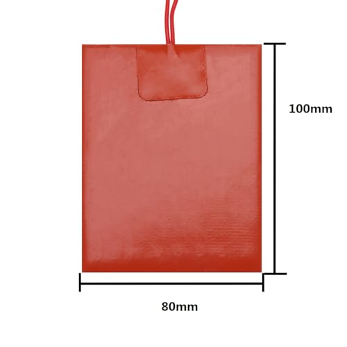 DERNORD 4PCS 12V 30W Silicone Heating Pad Rubber Flexible Heater Mat 80mm X 100mm - size: 12V 30W