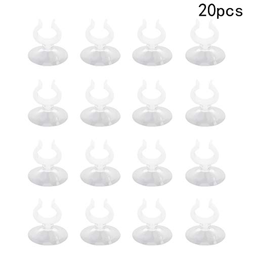 MroMax Aquarium Suction Cup Clips Airline Tubing Hose Heater Clips Clamps Holder for Fish Tank Clear 23mm to 27mm 20Pcs - size: 20pcs 23mm to 27mm