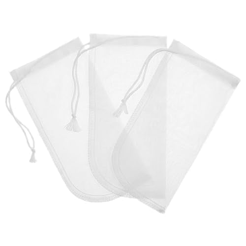 3Pcs Aquarium Filter Media Bag, Fine Mesh Aquarium Media Bag with Drawstring, Reusable Purigen Bags for Aquariums Fish Tank Rock Gravel Charcoal