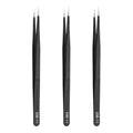 HARFINGTON 3pcs 5.51" Long ESD-11 Anti-static Straight Pointed Tip Tweezers Stainless Steel Round Edge Non-magnetic Precision Tweezers for Various Electronics Precise Repair - size: 5.51"（ESD-11)