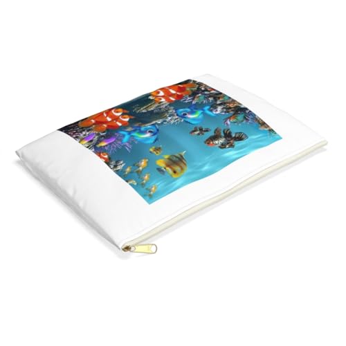 3dRose Graphic Design of Aquarium Style Accessory Pouch Large - size: Large