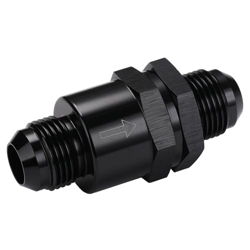 10AN Non Return One Way Inline Check Valve Fitting Aluminum Black - size: 10AN