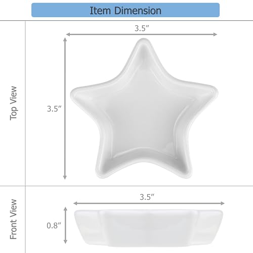 EIKS 4 Pack Ceramic Dipping Bowls Side Dishes for Serving ketchup Wasabi Condiments Appetizer Snacks (Star-Shape) - size: Star-Shape