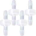4 Packs 1/4 Inch Check Valve, PVDF Plastic One Way Inline Hose Barb, Non Return Ozone Resistance Water Stops Check Valve for Air Intake Feed, Fuel, Liquid -White