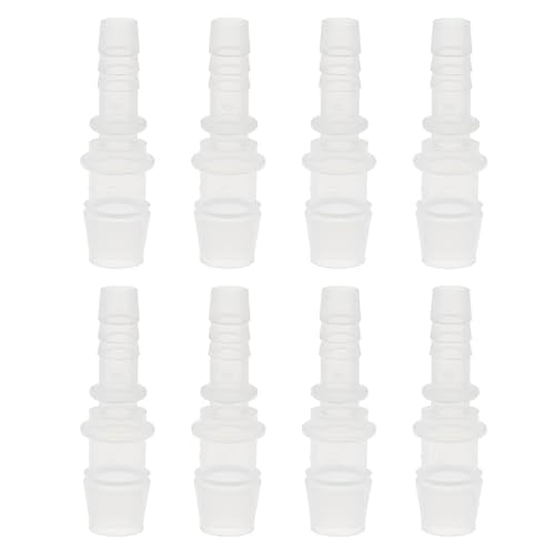 8Pcs Straight Hose Pipe Connector 8mm to 12mm Plastic Reducing Fitting for Garden Watering - size: 8mm to 12mm
