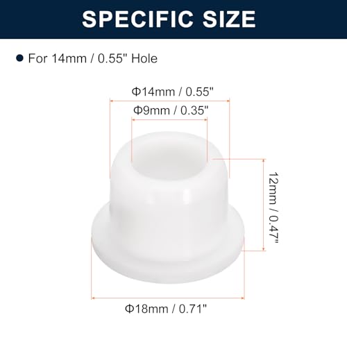 uxcell 4 Pieces White Plug Holes, T14 Waterproof Rubber Button Plug for 14mm / 0.55" Hole - size: 14mm