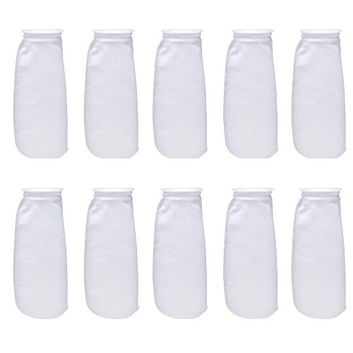 ALEGI Aquarium Filter Socks 4 inch by 14 Inch Long, 200 Micron - 4 Inch Ring Aquarium Felt Filter Bags (4 by 14 Inch - 10Pack) - size: 4 by 14 Inch - 10Pack