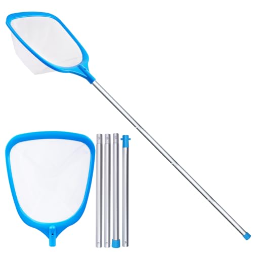 TidyMister Hot Tub Skimmer Spa Net with 5ft Aluminum Pole Ultra Fine Mesh Net Handy Leaf Skimmer for Small Above Ground Pools Pick Up Fine Debris Lightweight Net - size: 12inch with 5ft pole