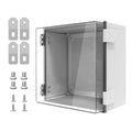 Junction Box, IP65 Waterproof Dustproof ABS Plastic Enclosure, Outdoor and Indoor Project Box Hinged Clear Cover with Mounting Plate Wall Brackets, Outer Dimension 11.8"x 11.8" x 7.1", Grey - size: 11.8"x 11.8" x 7.1" (1pc)