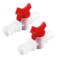 3/4-Inch Drip Irrigation Barbed Valve, Drip Line Ball Valve Shut-Off Plastic Switch Hose Connectors, Drip Irrigation Tubing Parts for Drip Irrigation and Aquariums White, 2PCS, L0223 - size: 0.75 Inch