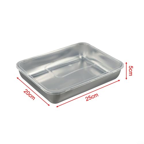 Leak Proof Stainless Steel Food Storage Containers, Metal Lunch Boxes with Lids for Meal Prep, Reusable Box Set, Square Tray for Grilling Fish, Picnic Food Keeper, 3 packs
