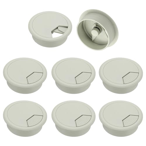 M METERXITY 8-Pack Cable Hole Cover, 2.3 Inch 59mm ABS Desk Cable Wire Cord Grommet Hole Cover for Home/Office Desktop Wire Organizer [Gray] - color: Gray, size: 2.3"