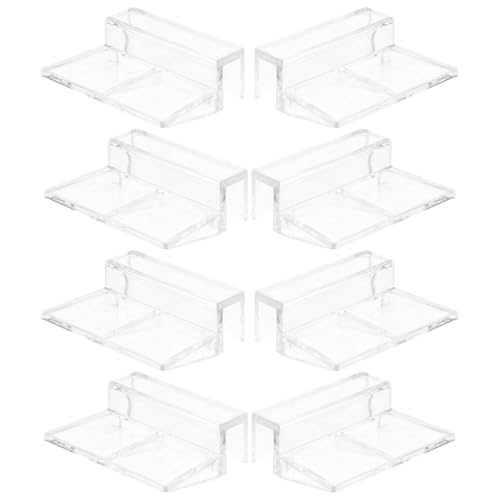balacoo 8 Pcs Aquarium Cover Bracket - Fish Tank Accessories Fish Tank Lid Handle Aquarium Lid Clip 10mm Acrylic Clip Cover Plate Acrylic Transparent Glass Aquarium Lid Clip Handles