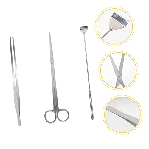 Sosoport Aquascaping Tools Set for Fish Tank Maintenance Tweezers Scissors Algae Scraper Efficient Aquarium Cleaning Kit for Tanks
