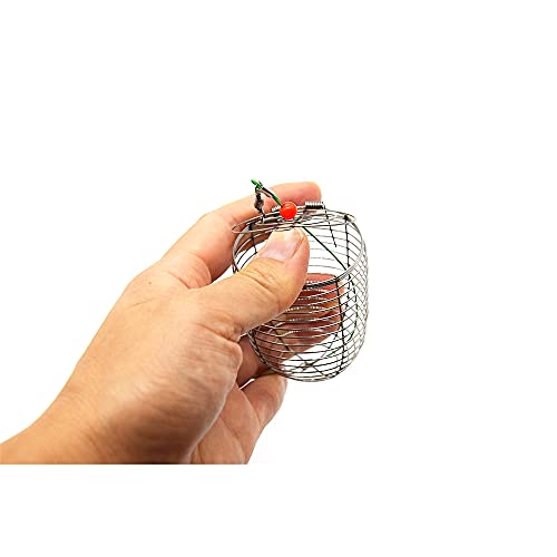 NA 10 PCS Carp Fishing Bait Trap Cage Stainless Steel Fishing Trap Lure Cage Basket Feeder Holder Fishing Gear Tackle Accessories Trap Dia: 3.5CM/4.0CM/4.6CM Available
