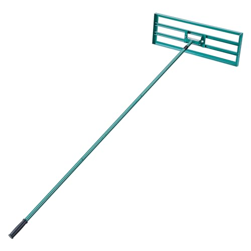 VEVOR Lawn Leveling Rake, 30" x10" Level Lawn Tool, Heavy-Duty Lawn Leveler with 78" Steel Extended Handle, Yard Leveling Rake Suit for Garden, Golf Lawn, Farm, Green - size: 30"x10", style: Classic: Alloy