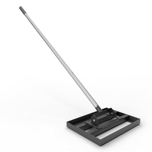 Lawn Leveling Rake 17" x 10" with 78" Adjustable Stainless Steel Handle - Heavy Duty Grass Leveling Tool, Leveling rake for Lawn Care, Yard Leveler