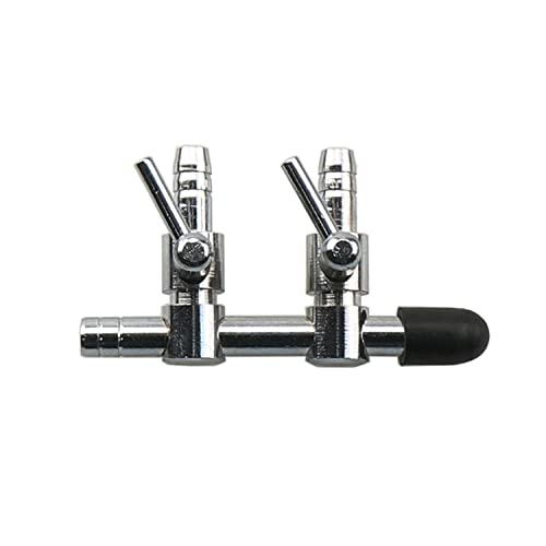 2pcs Air Splitter Flow Control Valve Fish Tank Oxygen Pump Accessories Stainless Steel 2-Way Fish Tank Air Flow Control Lever Valve Distributor Splitter