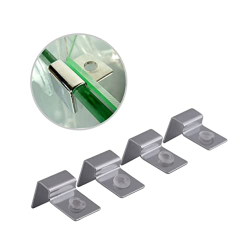 YARNOW Fish Tank Lid Support Clip Holder Set 6mm Stainless Steel Aquarium Glass Cover Accessories - size: Size 1