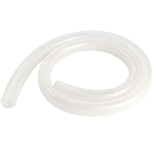 1’’ ID × 1-19/64" OD - 10 ft Clear Braided Hose Plastic Vinyl Tubing, High Pressure Flexible Reinforced PVC Tube for Transfer Water Air Oil, BPA Free & Non-Toxic - size: 1" I.D., style: 10 FT