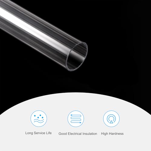 MECCANIXITY Plastic Pipe Rigid Polycarbonate Round Tube Clear 0.67"(17mm) ID 0.78"(20mm) OD 9.6" (245mm) High Impact for Lighting, Models, Water Plumbing - size: 0.67"IDx0.78"ODx9.6"