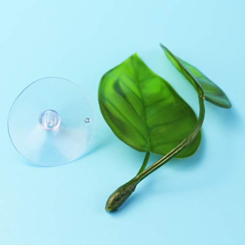 Lystaii 4pcs Betta Fish Leaf Pad with Suction Cup, Betta Bed Leaf Hammock Double Leaf Design Lightweight and Realistic Resting Spot Breeding Decoration Comfortable Laying Hiding Habitat