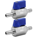 2PCS Stainless Steel 1/4" Mini Ball Valve Shut Off Valve 1/4" Hose Barb - size: 1/4" Hose Barb, style: Pack of 2