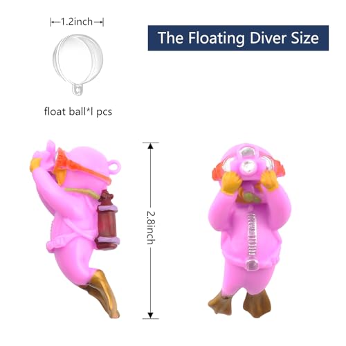onesimcr Floating Fish Tank Decorations, Aquarium Decorations, Lovely Diver Fish Tank Decorations, Floating Device Fish Tank Accessories，Suitable for All Kinds of Fish Tanks(Purple)… - color: Purple