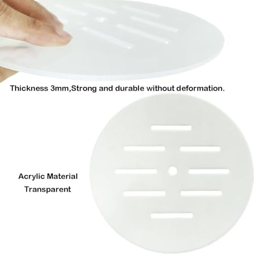Acrylic Aquarum Anti Jumping Lid Cover with Hole,2PCS Round Aquarium Cover Lid Clear Acrylic 7.5 Inch Aquarium Fish Tank Anti Jump Lid for Turtles Reptiles Shrimps