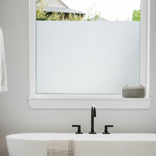 White Frost Light Effects Window Privacy Film by Artscape - Decorative Frosted Glass Design, Static Cling, Indoor and Outdoor Privacy, Light Control, Leaves No Residue - 17.72 x 72 Inch - color: White Frost, size: 17.72" x 72"