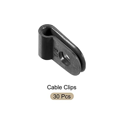 R-type Cable Clips Wire Management Clamp, [for Keeping Wire Neat ] - Nylon / 0.12-inch/Black / 30 Pcs - size: 0.12-inch