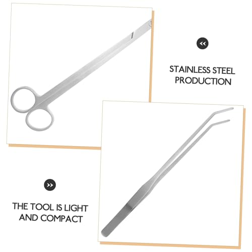 GANAZONO Aquarium Accessories Tool Set Scissors Tweezers and Spatula Designed for Aquascaping and Maintenance