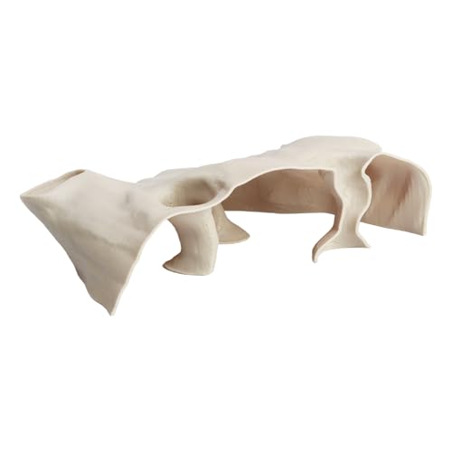 Saim Aquarium Cave Decor – 3D Printed Fish Hideout Tunnel for Betta, Guppy & Corydora Catfish – Natural Curved Shrimp Hideout with Multi-Hole Design Fish Tank Underground Corner Cave (Brown, Medium) - color: Brown, size: Medium