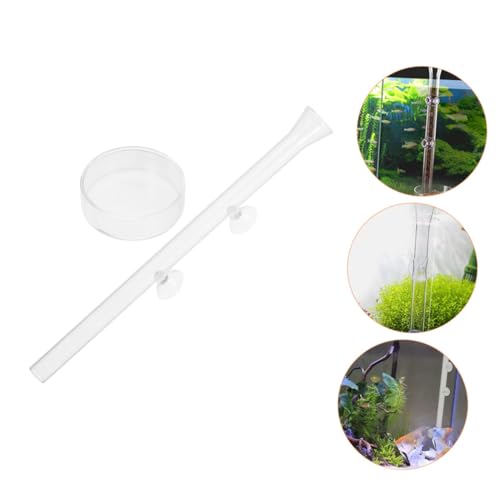 Toyvian Shrimp Feeder Tube with Feeding Dish Aquarium Glass Fish Feeder Tool 30cm Accessory for Shrimp