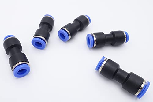 Push to Connect Fitting 1/4" Tube OD x 3/16" Tube OD Reducer, Pneumatic Air Water Straight Union Two Way Connector/Coupler (Pack of 5) - size: 1/4 inch - 3/16 inch