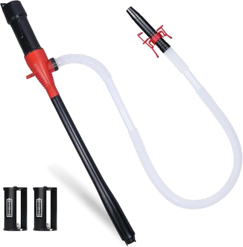 Fuel Transfer Pump Battery Powered - Portable Gas Pump With Clip - Red