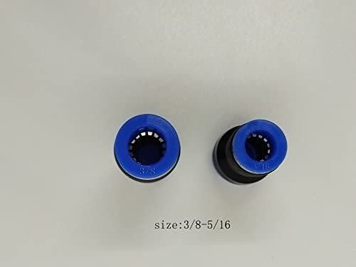 zjxed 3/8" OD x 5/16" OD Pneumatic quick Connector Push to Connect fittings Straight reducer Union/Coupler (Pack of 10) - size: 3/8 inch-5/16 inch
